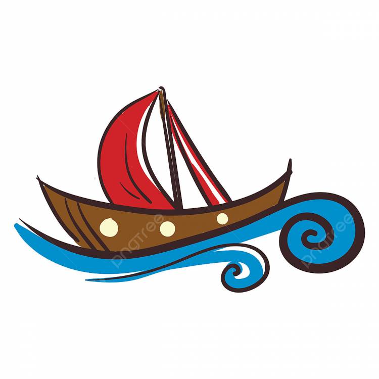 парусная лодка в голубой воде вектор или цветная иллюстрация PNG , море, лодка, вода PNG картинки и пнг рисунок для бесплатной загрузки