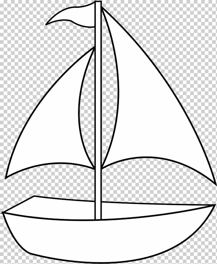 Транспорт Черно-белый рисунок, Простые лодки, угол, лист, симметрия png