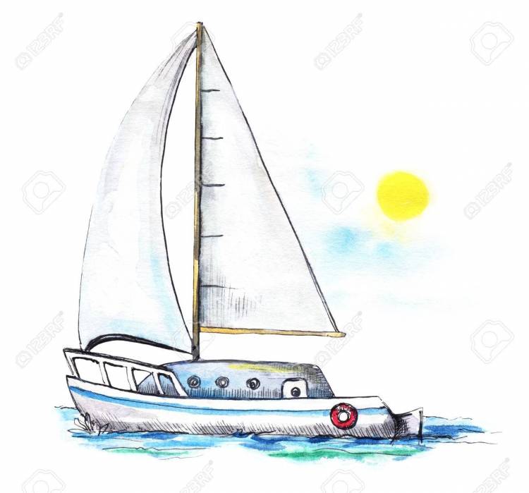 Яхта детский рисунок