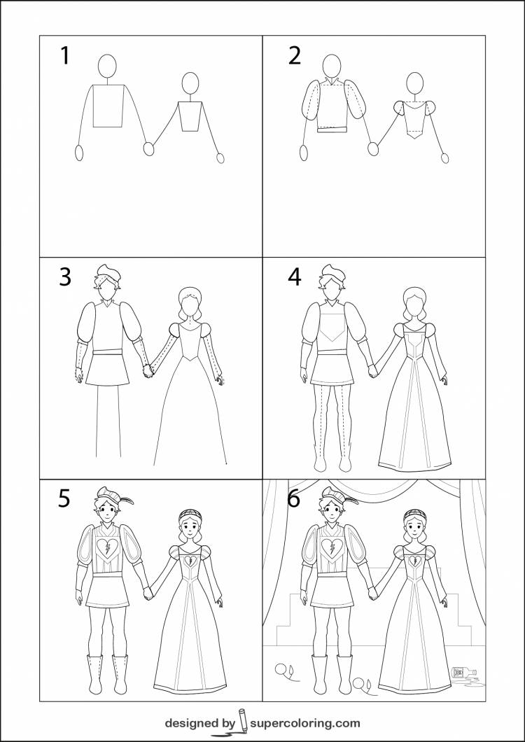 Как легко нарисовать Ромео и Джульетту