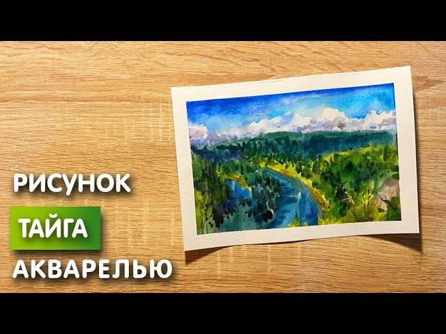 Как нарисовать тайгу карандашом и акварелью начинающим