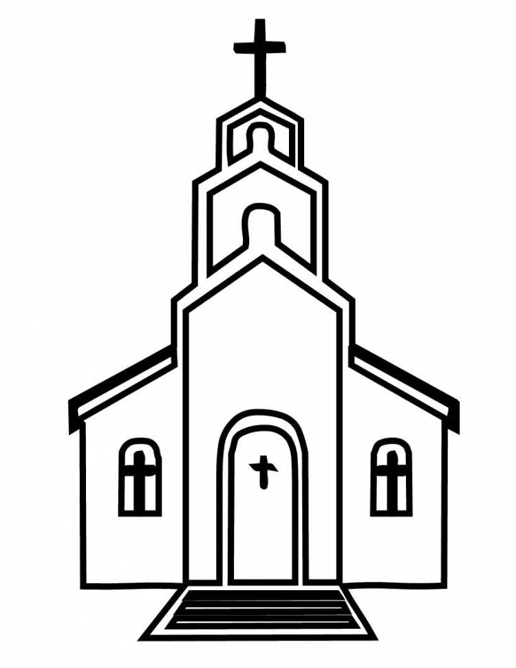 Легкий рисунок церковь