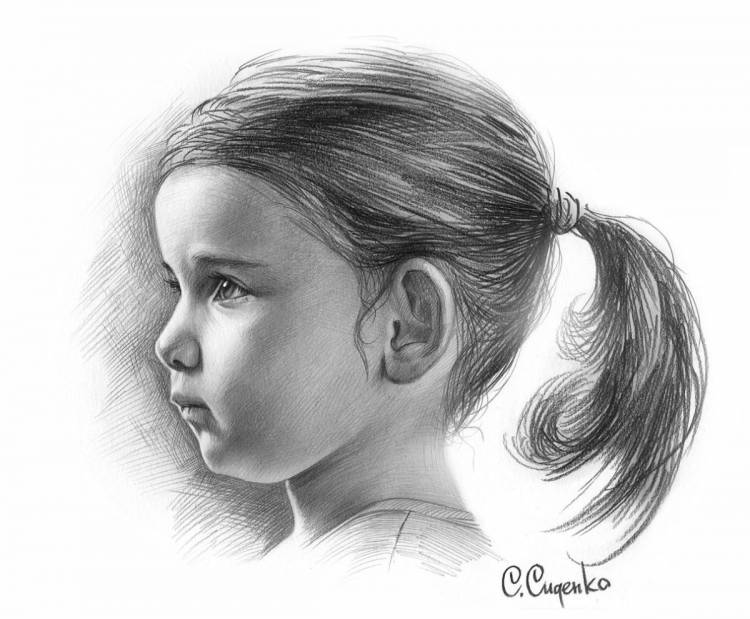 Лицо в профиль рисунок детский 