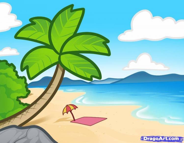 Картинки лето рисунки пляж 