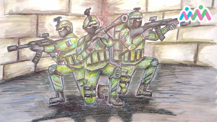Спецназ, рисунок на двадцать третье февраля