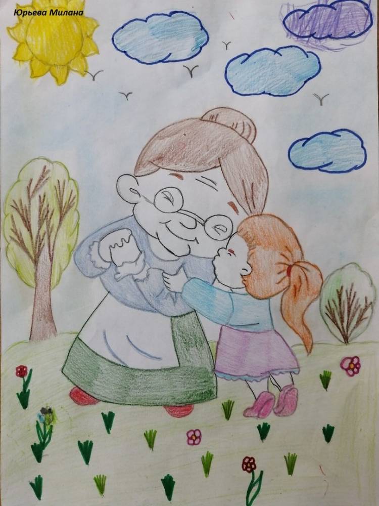 Выставка детских рисунков к Дню пожилого человека