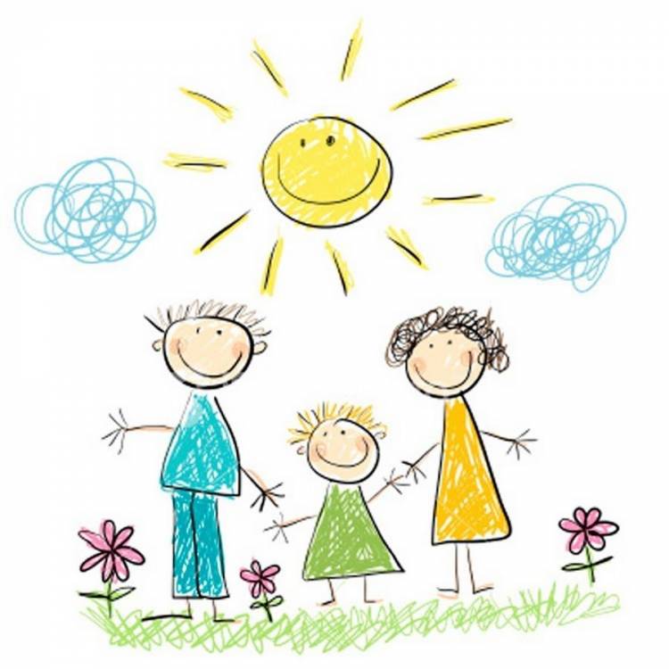 Рисунок папа мама я счастливая семья для детского сада 