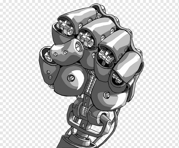 анимированная иллюстрация руки робота, рука робота, протеза киборга, рука механика, рука, мультфильм Оружие, люди png
