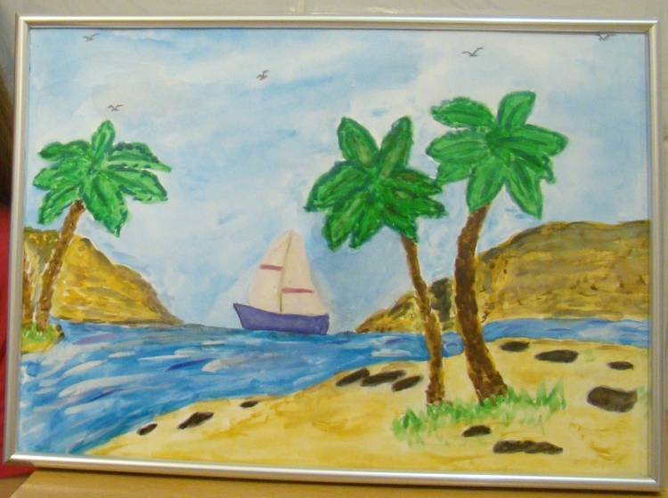 Детские рисунки моря карандашом