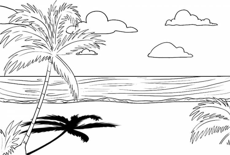 Картинки для рисования пляж 