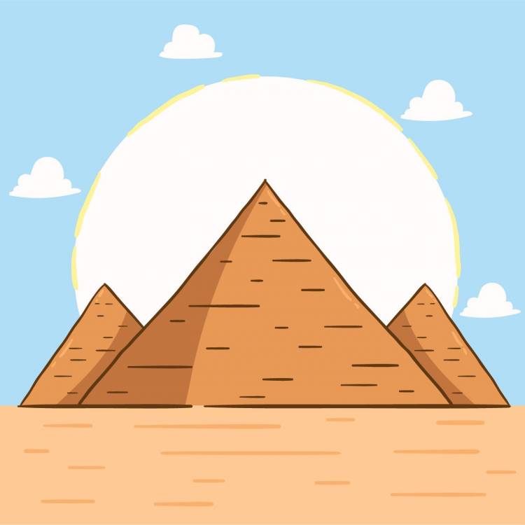Пирамида рисунок детский 