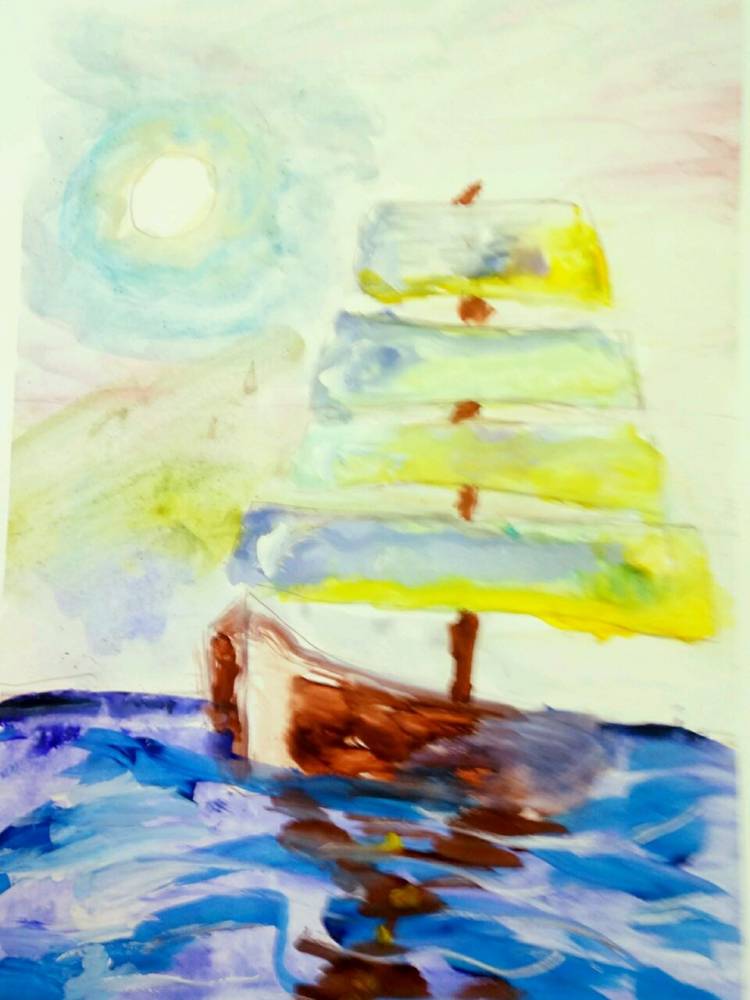 Детский рисунок Морской пейзаж
