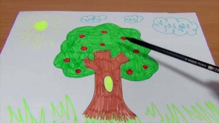 Educational video for children LEARN to DRAW a TREE