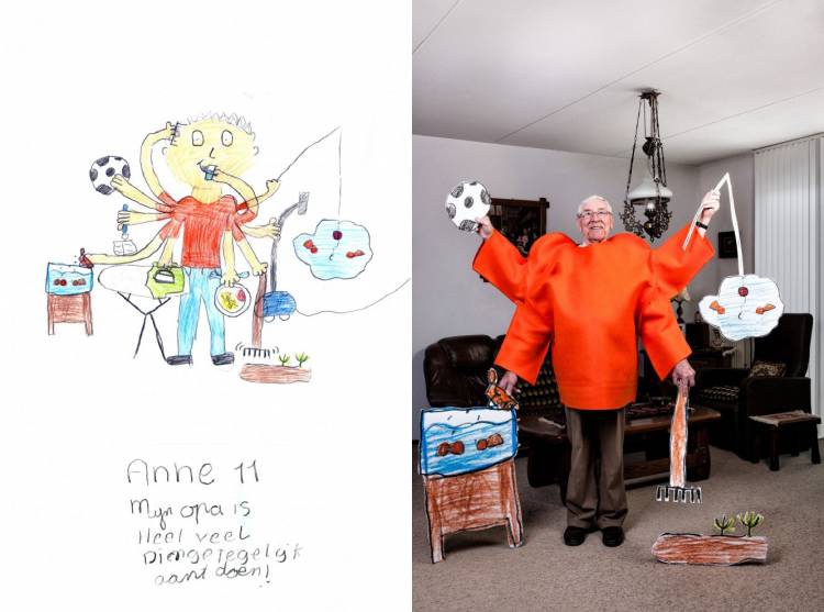 Детские рисунки бабушек и дедушек воплощенные в реальность