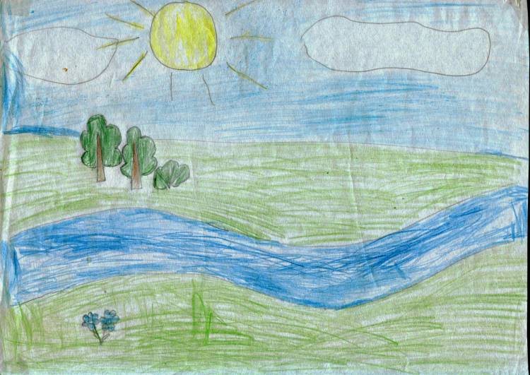 Детский рисунок речка