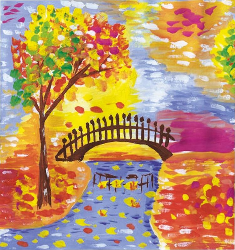 Детский рисунок осень в парке