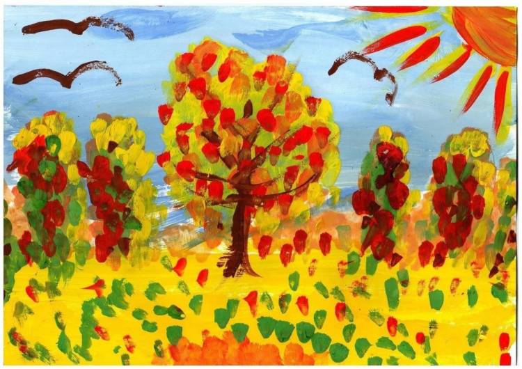 Золотая осень рисунки детей