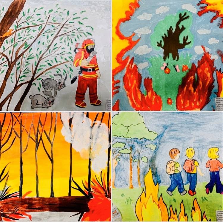 Юные художники Калужской области охраняют леса от пожаров
