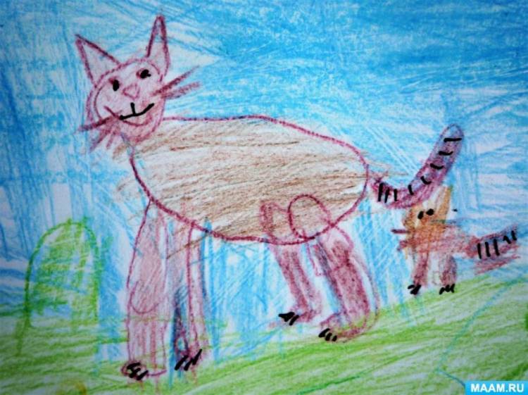 Фотоотчёт о детских рисунках ко Всемирному Дню кошек (старший дошкольный возраст) 