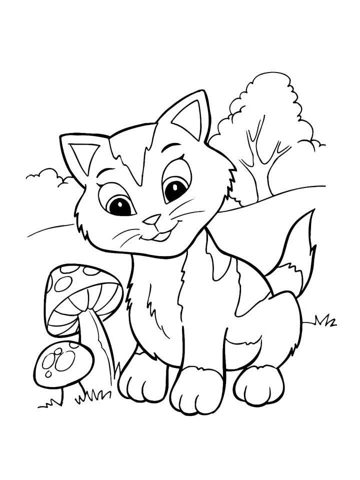 Раскраски кошки и котята распечатать бесплатно в формате А