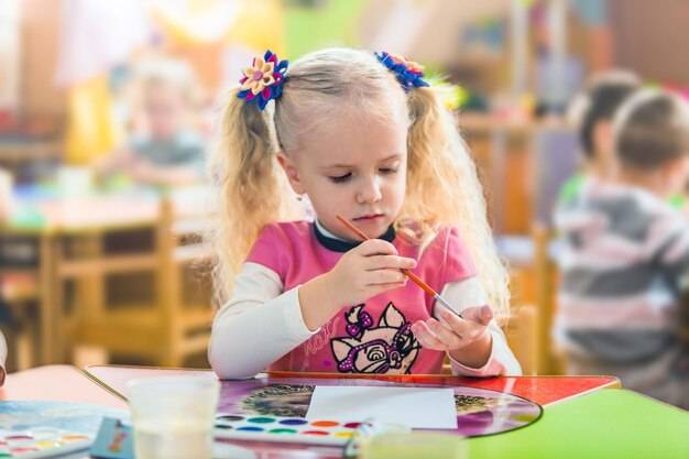 Девочка детский класс класс живопись рисунок детский сад