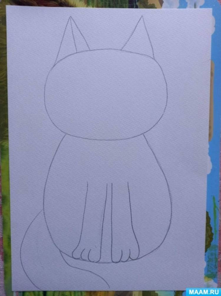 Мастер-класс по рисованию для детей старшего дошкольного возраста «Кот Кузя» 