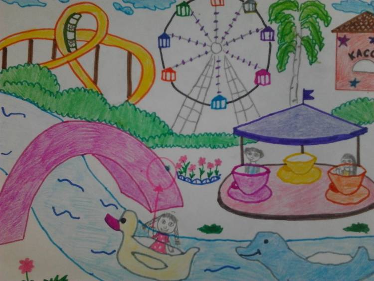 Детский рисунок на тему парк