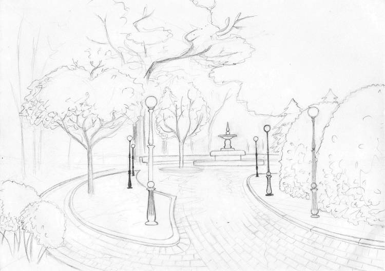 Как нарисовать парки скверы бульвары