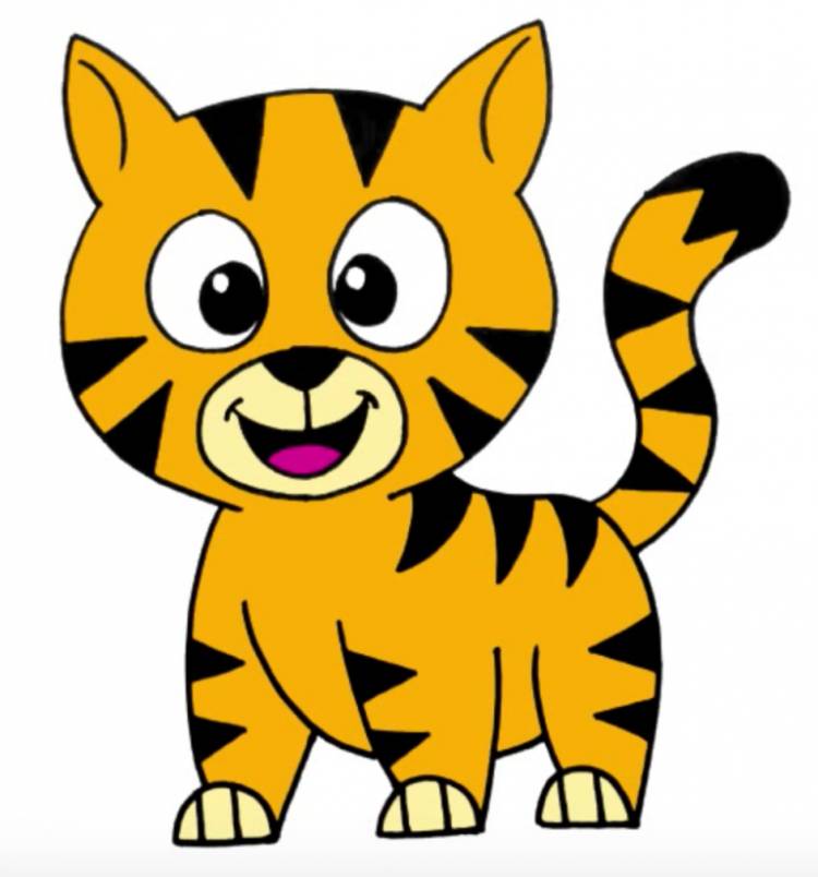 Детский рисунок тигр 