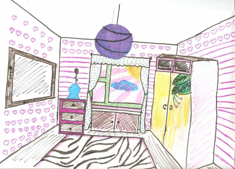 Легкий рисунок комнаты для детей