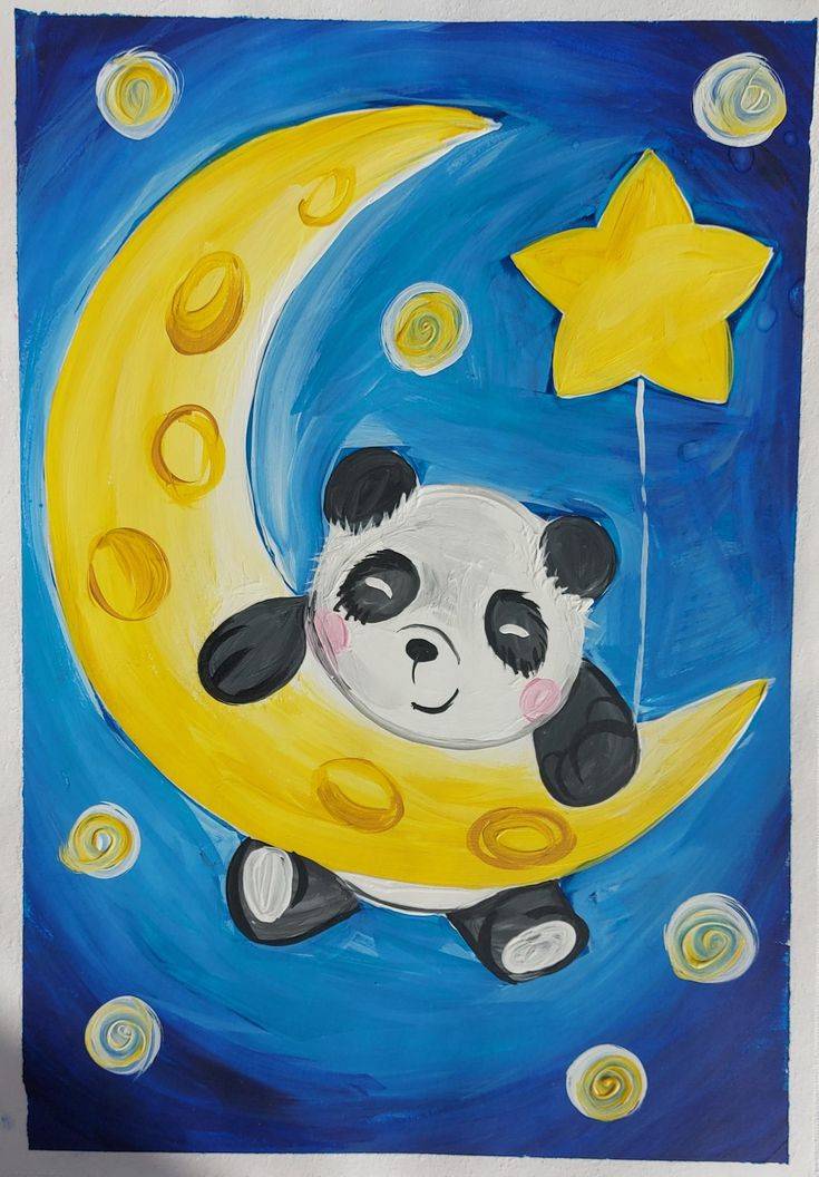 Панда на луне