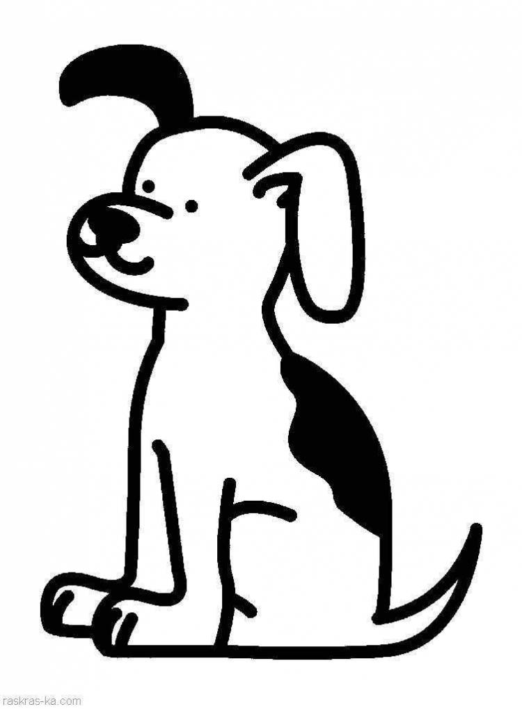 Раскраски Раскраска Рисунок собаки домашние животные, Раскраски детские