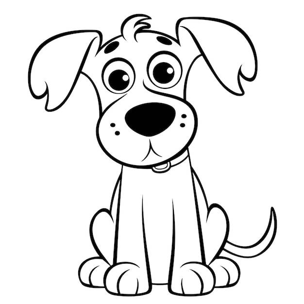 Схематический рисунок собаки для детей для печати