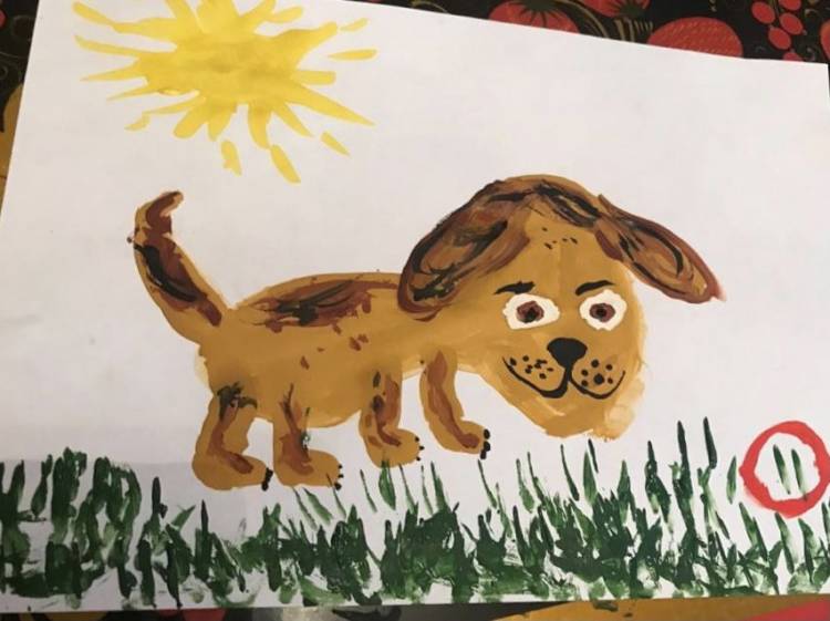 Детский рисунок собака
