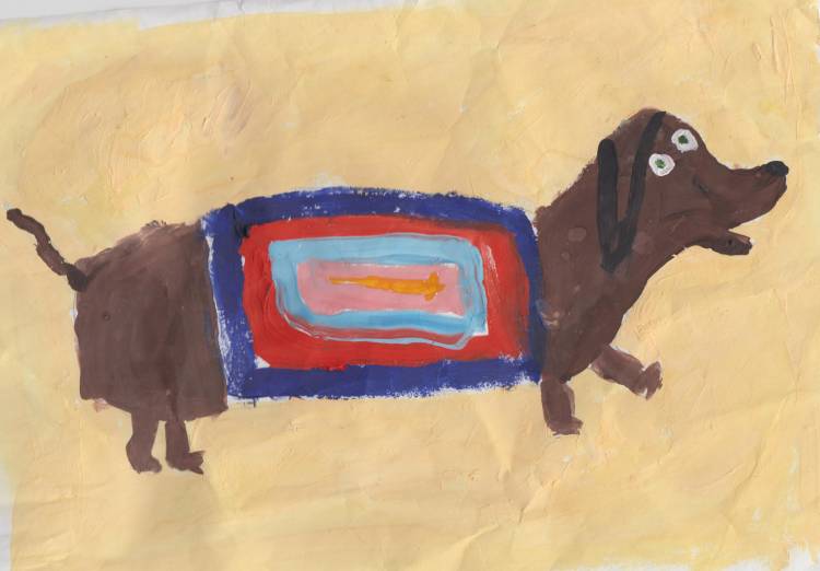 Иллюстрация Собака в стиле детский, живопись