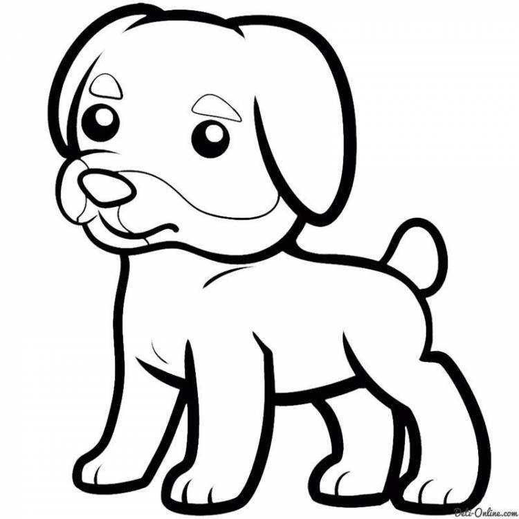 Раскраски Раскраска Рисунок собака домашние животные, Раскраски детские
