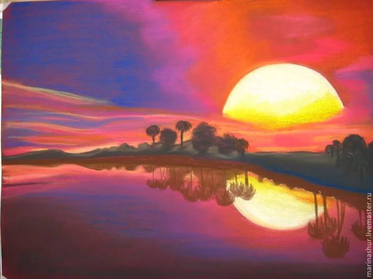 Картинки закат солнца красивые для рисования 