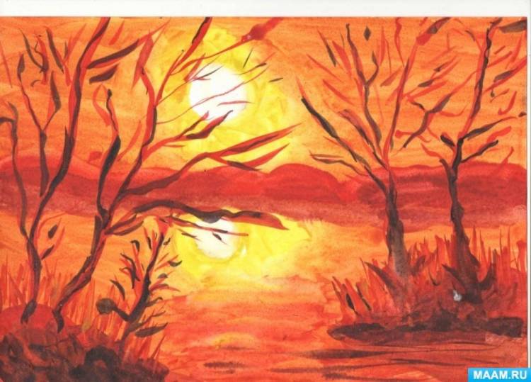 Рисунок «Осенний закат» во
