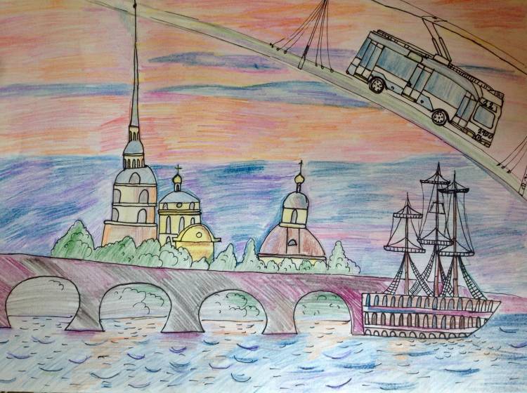 Санкт петербург детские рисунки города 