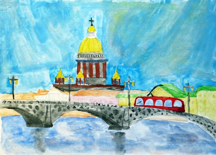 Детские рисунки на тему Санкт Петербург