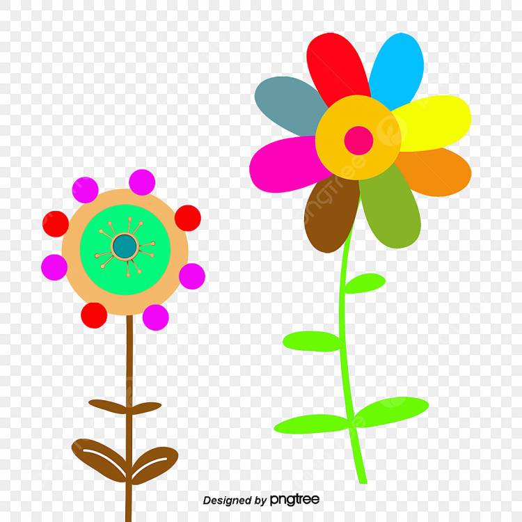 вектор детей декоративные цветы PNG , вектор цветной цветы, мультфильм вектор детей украшения, мультфильм PNG картинки и пнг PSD рисунок для бесплатной загрузки
