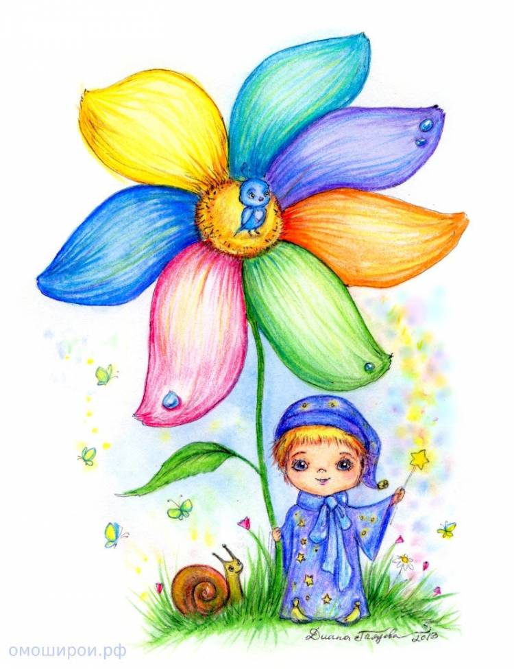 Цветочек детский рисунок