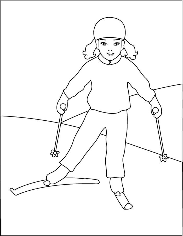 Рисунок лыжника для детей карандашом