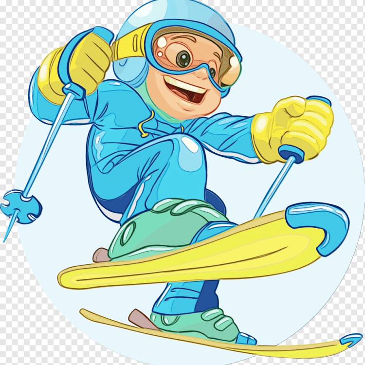 лыжник лыжи зимний спорт отдых лыжи, акварель, краски, мокрая краска, лыжное снаряжение, лыжная палка, покрасить, отдых, лыжа png