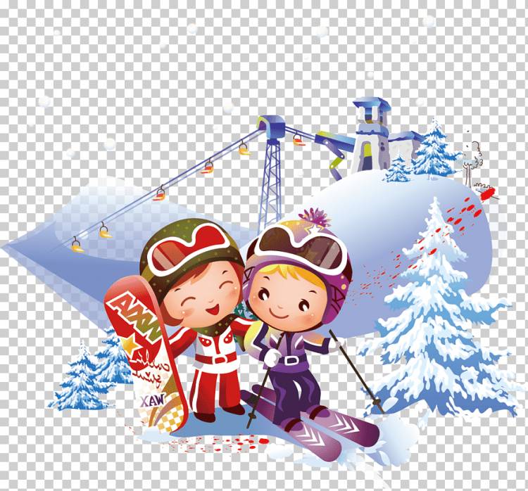Детское катание на лыжах Иллюстрация, Катание на лыжах Креативы для детей в зимнем туризме, ребенок, зима, спорт png