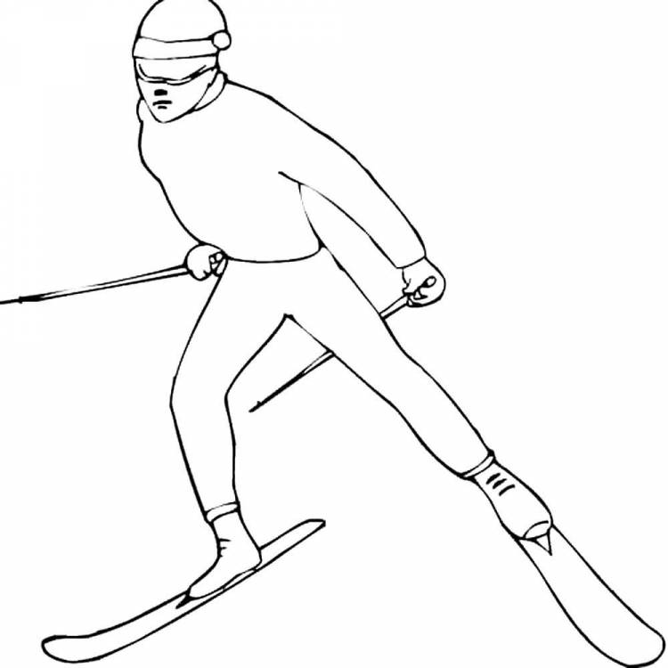 Рисунок лыжника карандашом