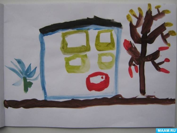 Рисование с детьми средней группы «Дома на нашей улице» 