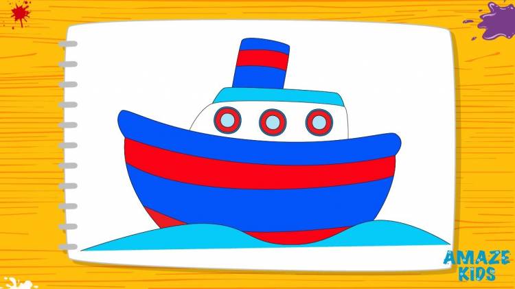 Как нарисовать детский кораблик