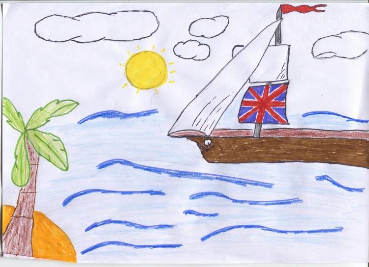 Кораблик детский рисунок