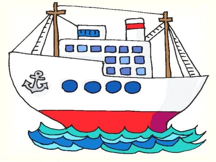 Детские рисунки картинки кораблик 